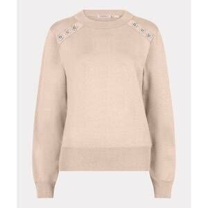 NEW ESQUALO women's lurex round neck sweater in light grey